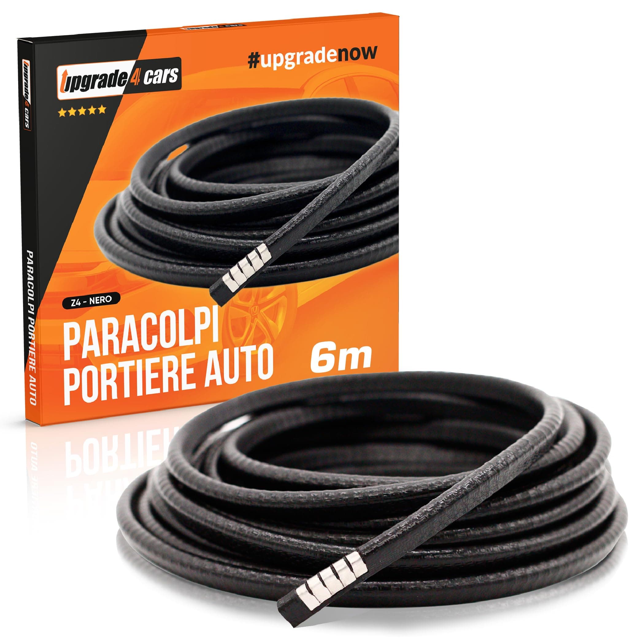 Upgrade4cars Paracolpi Portiere Auto Senza Colla 6 Metri | Profili di Protezione da Porte in Gomma Forma a U | Guarnizione Porta Auto Universale | Paraspigoli Sportelli