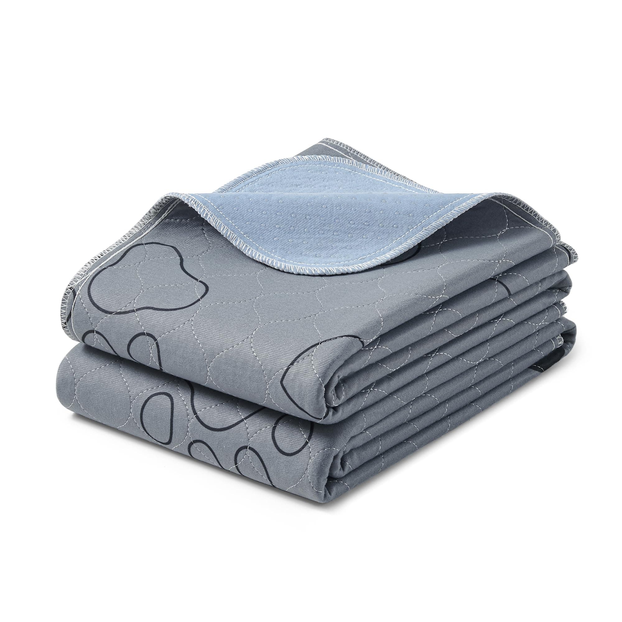 Feandrea Alfombras Lavables para Perros, Alfombras Absorbentes Reutilizables, 122 x 91 cm, Juego de 2, XL, Impermeables, Antideslizantes, Alta Absorbencia, para Gatos, Conejos, Gris PTD036G01