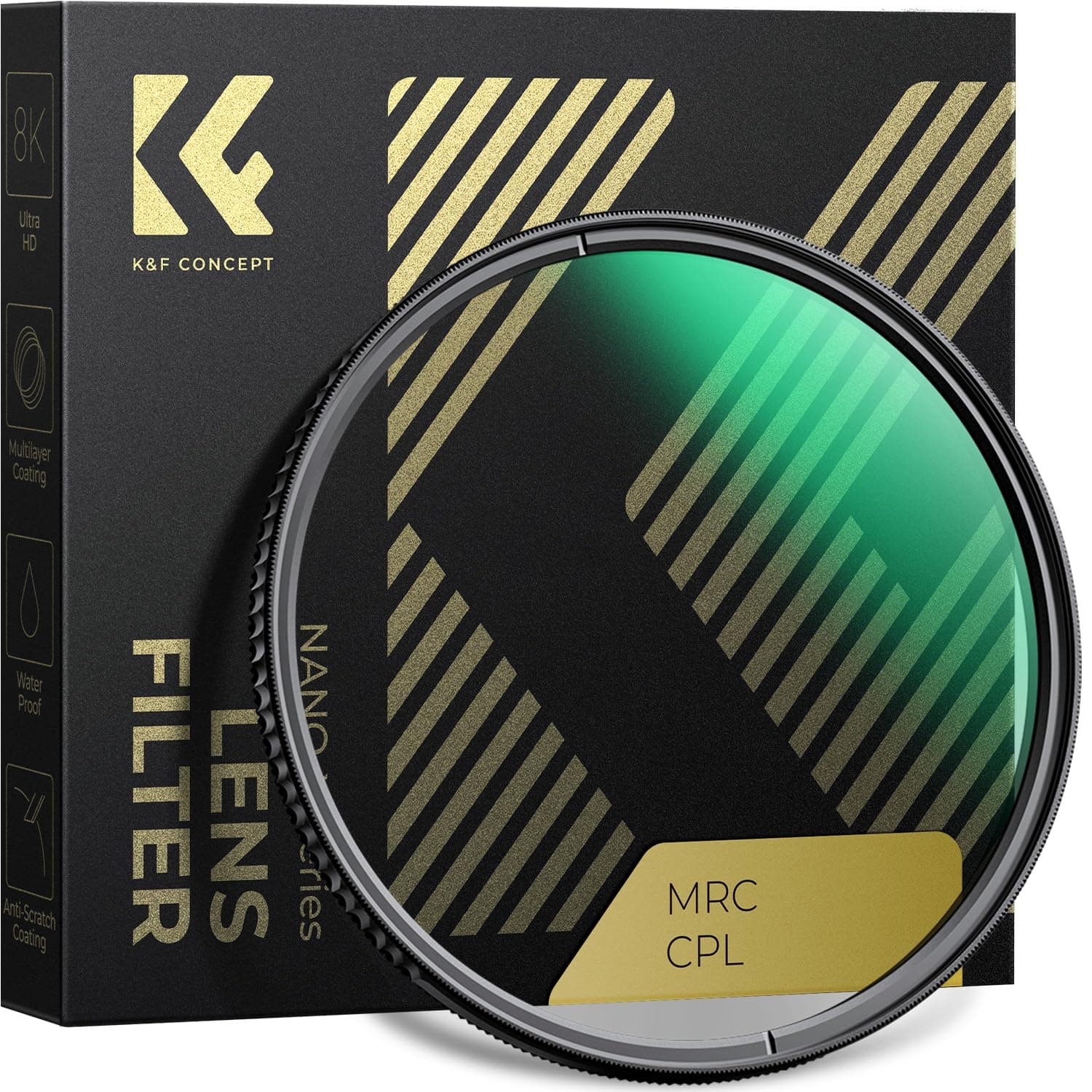 K&F CONCEPT Polfilter 67mm CPL für tiefere Farben, Reduzierung von Blendung und Reflexionen, Mehrfach beschichtet, schützt vor Staub, Schmutz und Kratzern (Nano-Xcel)