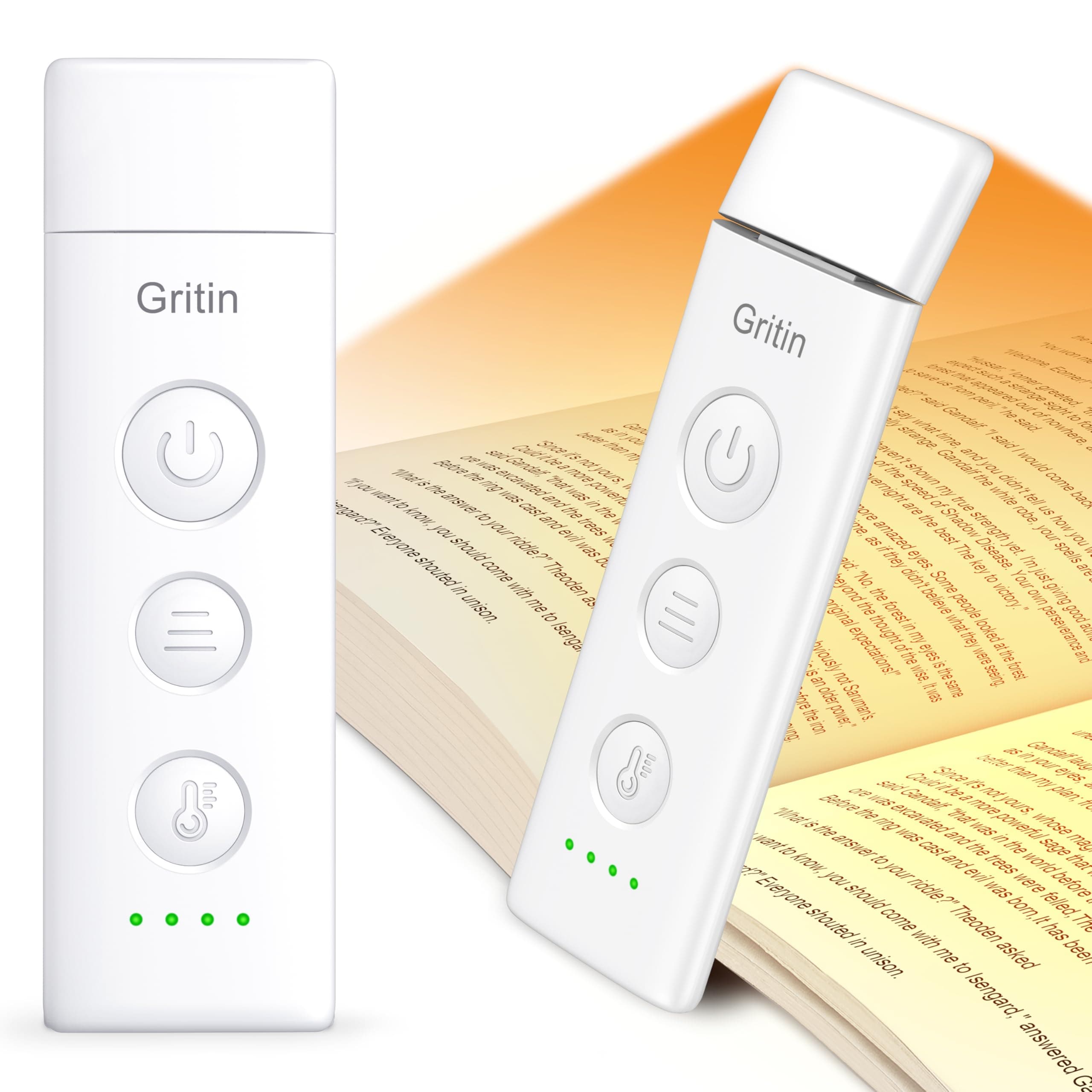 Gritin Luce per Lettura Libri a Letto Ricaricabile, 7 LED Luce Lampada da Lettura per Libro con Clip, 3 Temperature Colore, 5 Luminosità & Oscuramento Continuo per Libro Notturna