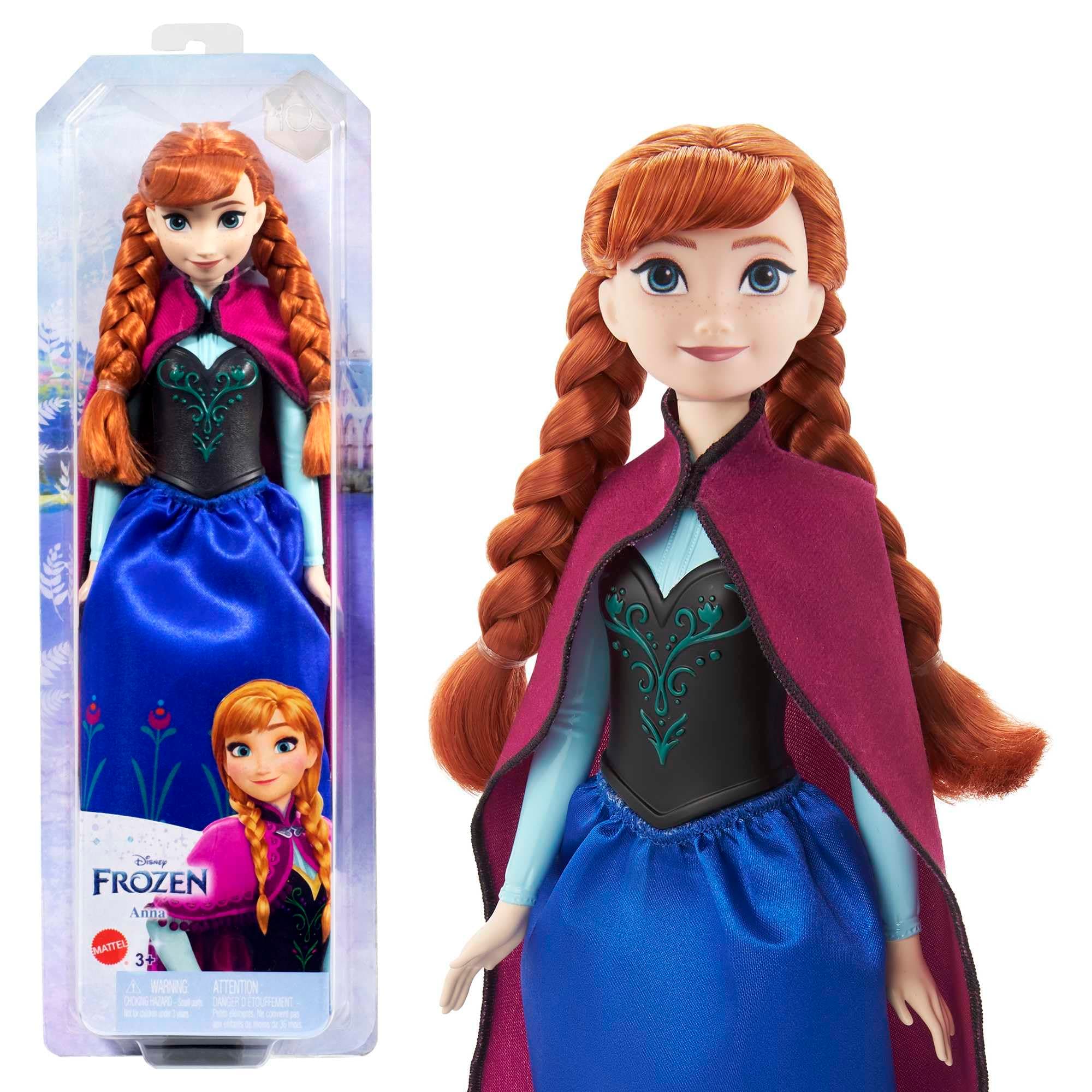 Mattel Disney Frozen - Anna, bambola con abito elegante e accessori ispirati al film Dsney Frozen 1, giocattolo per bambini, 3+ anni, HLW49