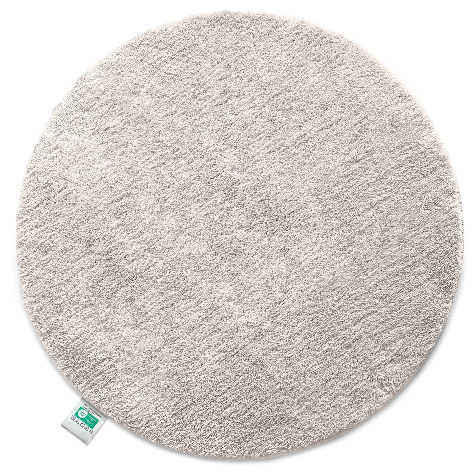 Floordirekt Badematte Sky, Badteppich in Rund, Dichtes, Flauschiges Wohlgefühl für Ihr Zuhause, Badvorleger rutschfest waschbar, schadstoffgeprüft (Ivory, 120 cm (Rund))