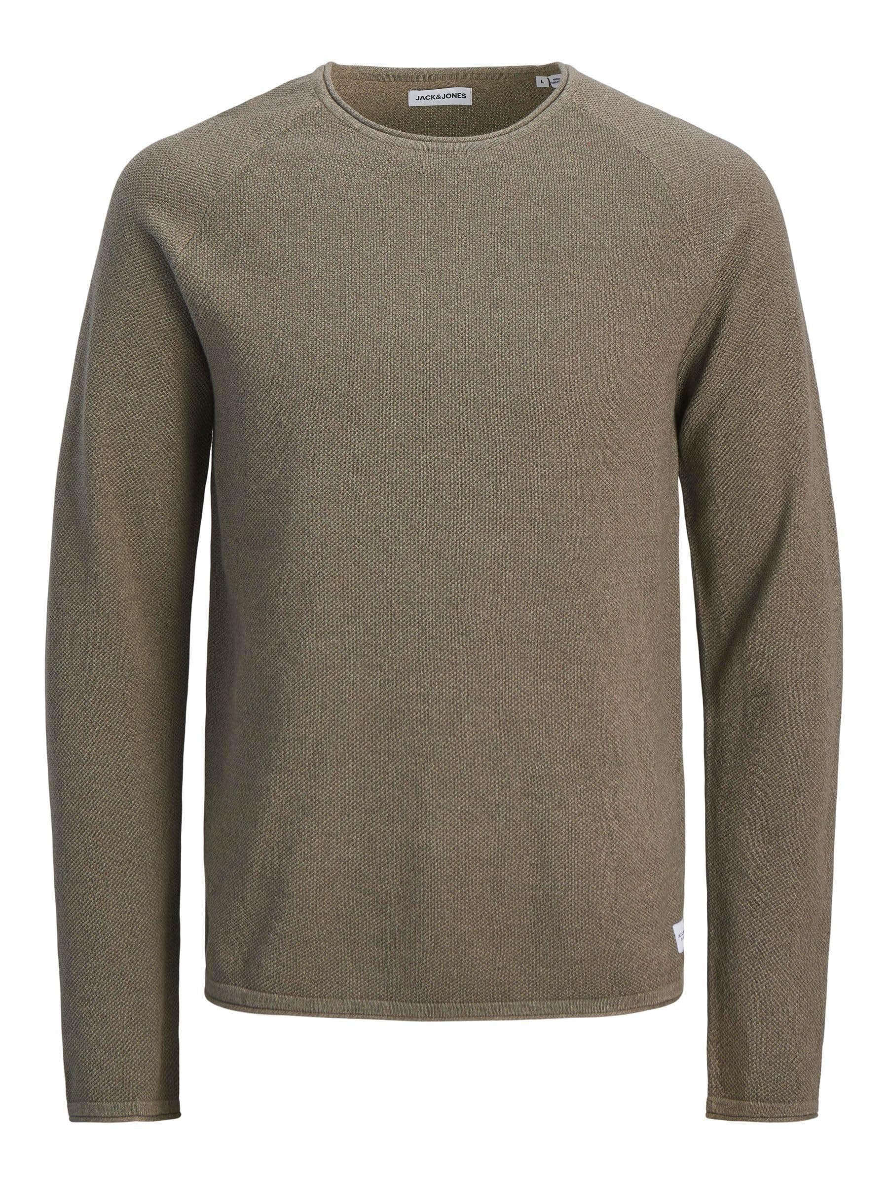 JACK & JONES Herren Strickpullover Rundhals Basic Langarm Sweater Baumwolle Shirt JJEHILL