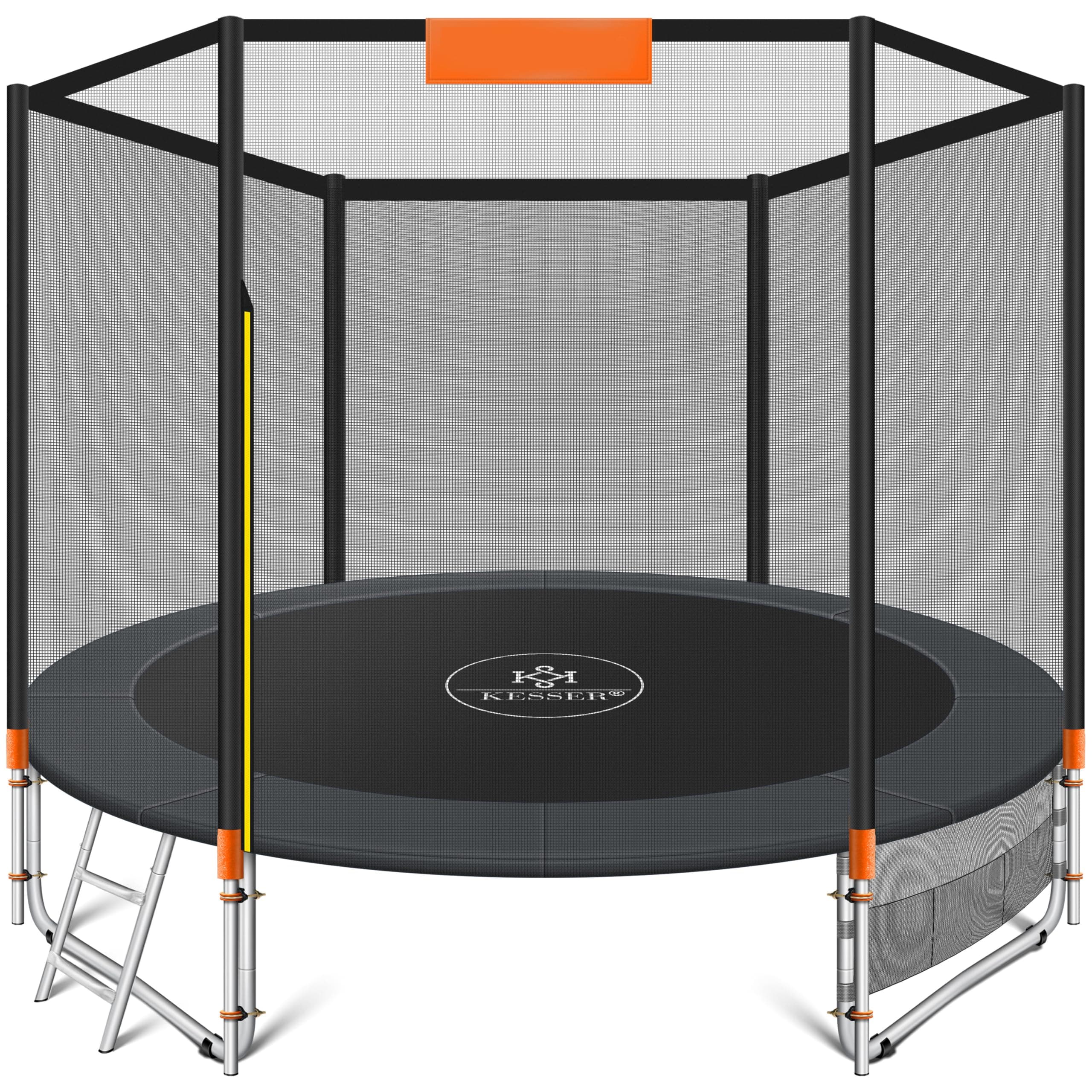 KESSER® Trampolin Outdoor Ø 244/305/366/427 cm Komplettset mit Sicherheitsnetz, Leiter, Randabdeckung & Seitentasche und Montagezubehör | Kindertrampolin Gartentrampolin Belastbarkeit 150 kg