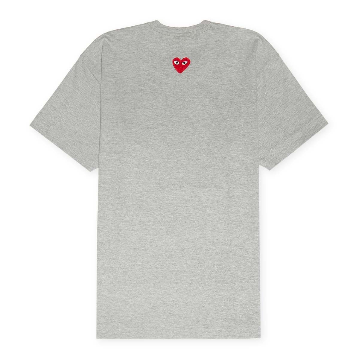 Small Red Heart Neck T-Shirt Grey