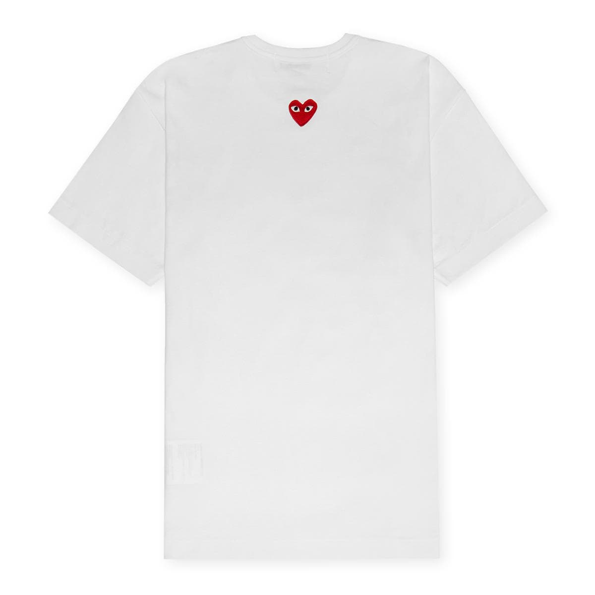 Small Red Heart Neck T-Shirt White