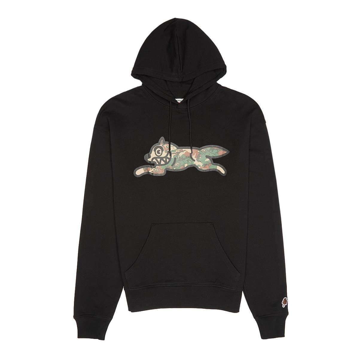 Woodland Camo Running Dog Popover Hood