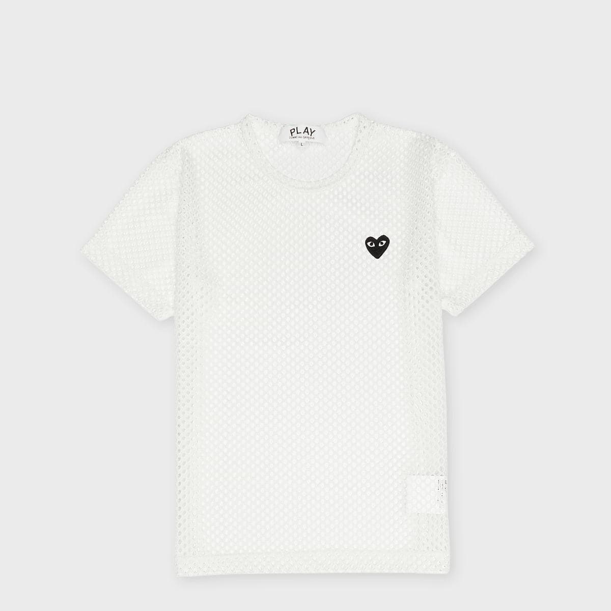 T-Shirt Red Emblem Mesh Black Heart white