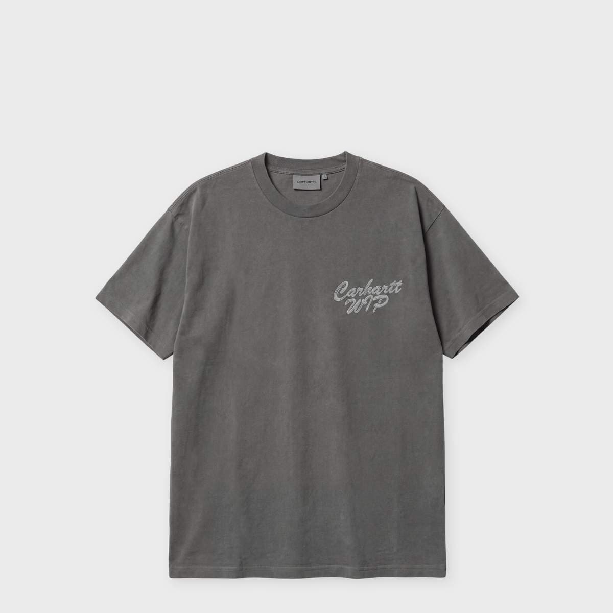 S/S Hatching Script T-Shirt black garment dyed