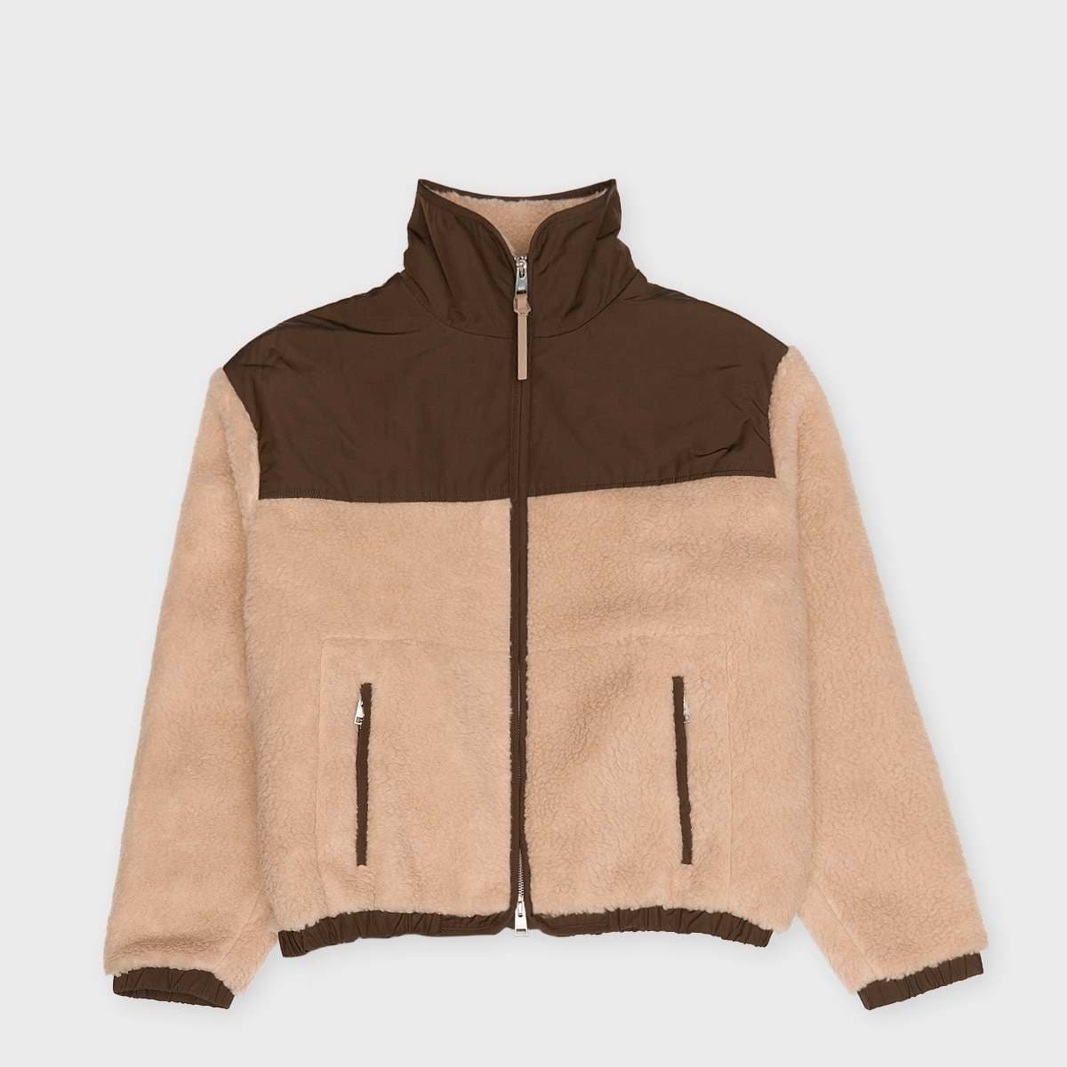 Zipped Jacket With Nylon Details