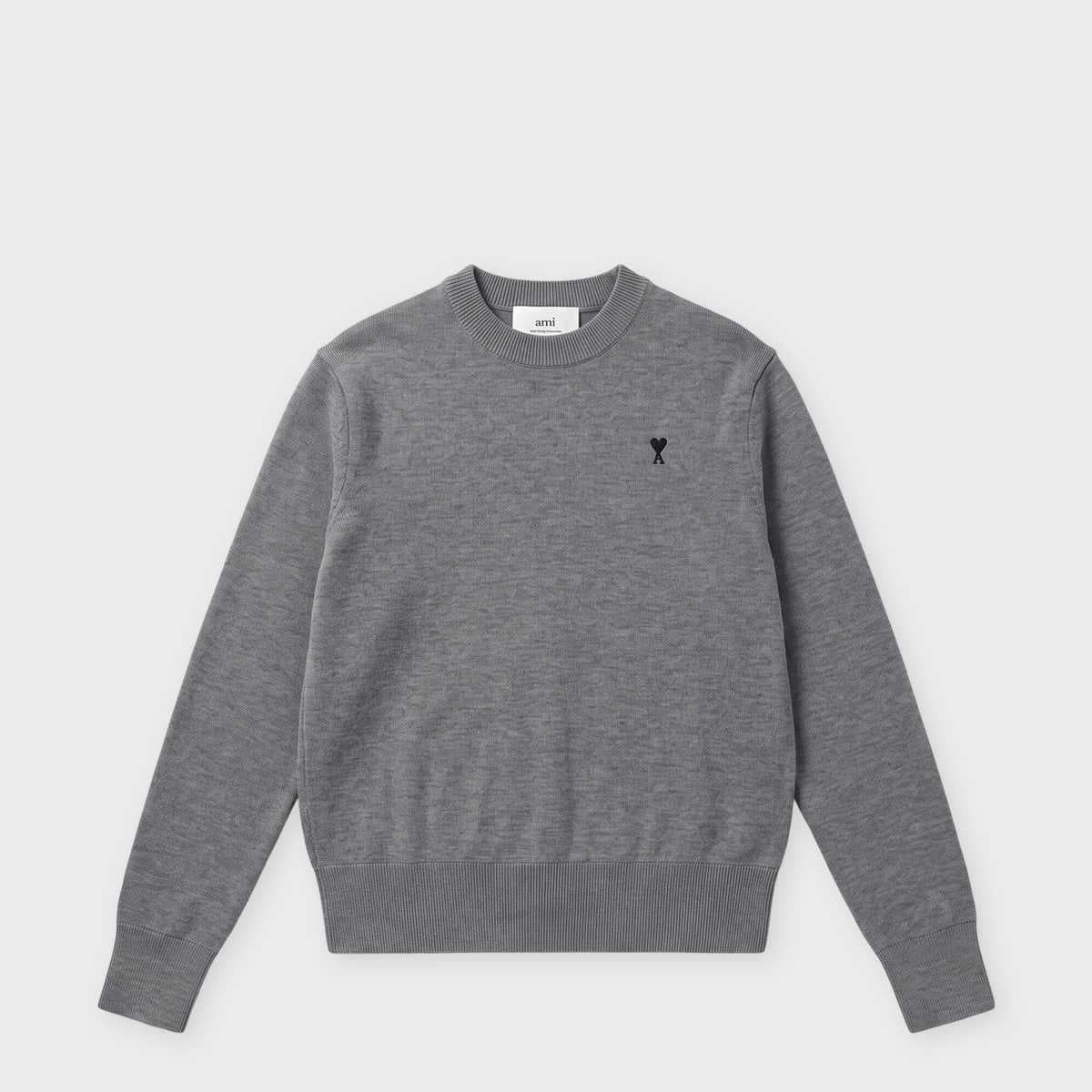 Crewneck Sweater With ADC gris cendre chine/noir