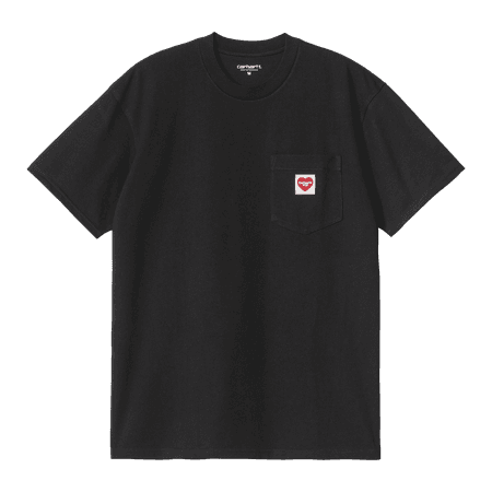 S/S Pocket Heart T-Shirt (black / red)