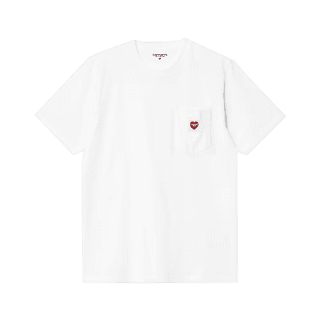 S/S Pocket Heart T-Shirt (white / red)