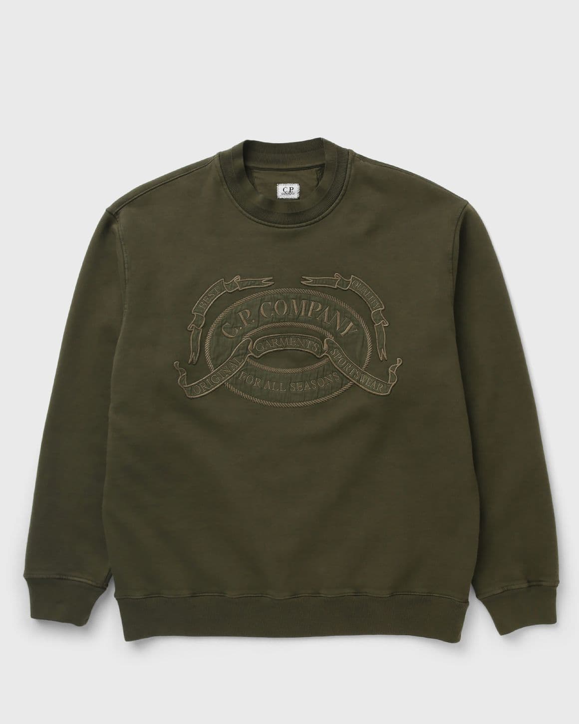 COTTON FLEECE CREWNECK LOGO SWEATSHIRT