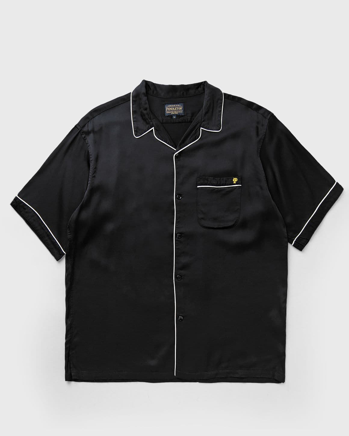 PIPING EMB OPEN COLLAR SHIRT