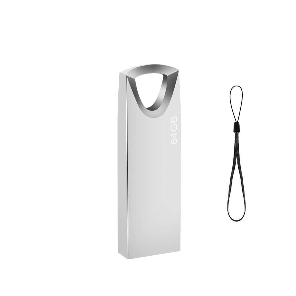 Chiavetta USB 64 GB, Mini Penna USB 64 Giga Impermeabile USB Key 64 GB Pen Drive 64gb Memoria Esterna PC per PC, Laptop, Ecc (Argento)