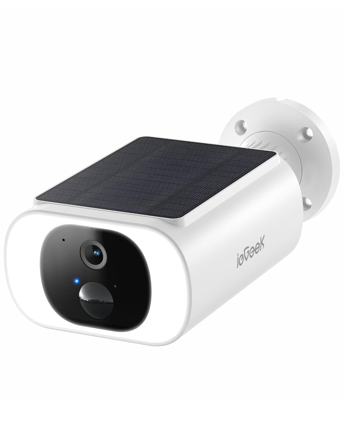 ieGeek Telecamera Wifi Esterna Senza Fili, Pannello Solare Incorporato, 3MP Videocamera Sorveglianza Esterna con Batteria, Rilevamento Smart PIR, Visione Notte Colori, Compatibilità Alexa, 2,4Ghz