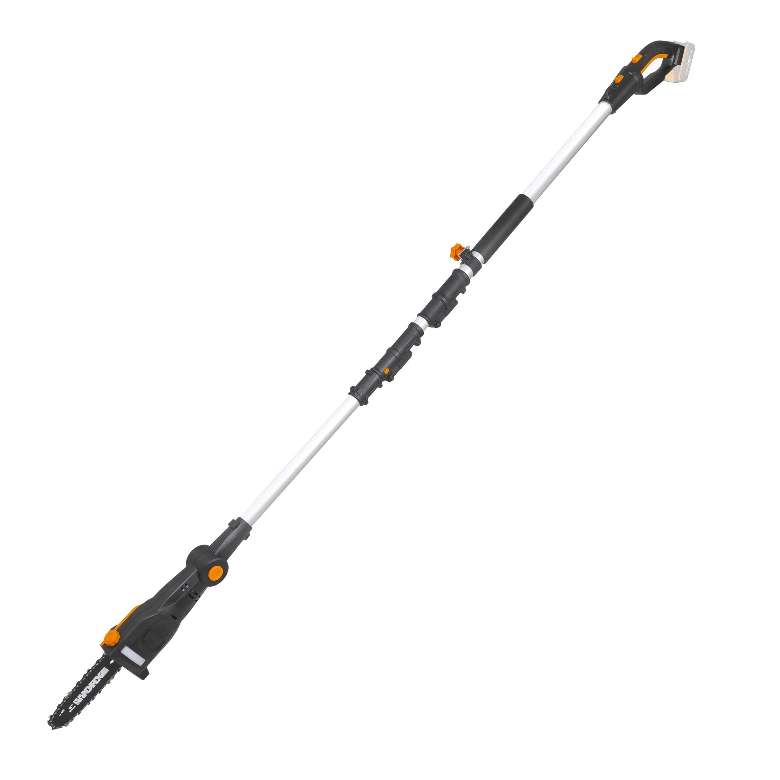 WORX WG349E.9 Motosega a batteria da 20V 18 cm con portata di 3,6 m - Solo utensile (Non Include Batteria e Caricatore) - Pertica Tensione Automatica della Catena