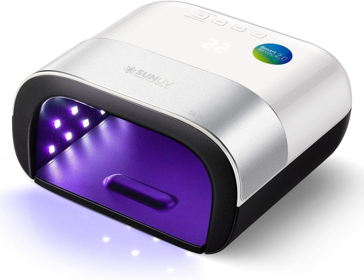 Lampe à Ongles LED UV Professionnelle, SUNUV Séchoir Gel Vernis Polymérisation Light Machine, avec Capteur Automatique et Ecran LCD à la Maison et au Salon