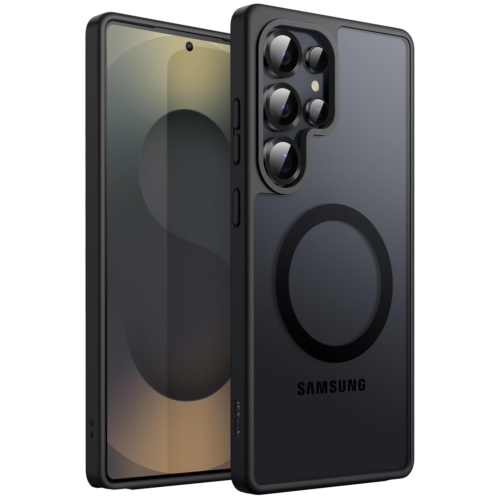 JETech Cover Magnetica per Samsung Galaxy S25 Ultra 5G, Compatibile con MagSafe, Traslucida Opaco Retro Antiurto Cellulare Custodia (Titanium Black)