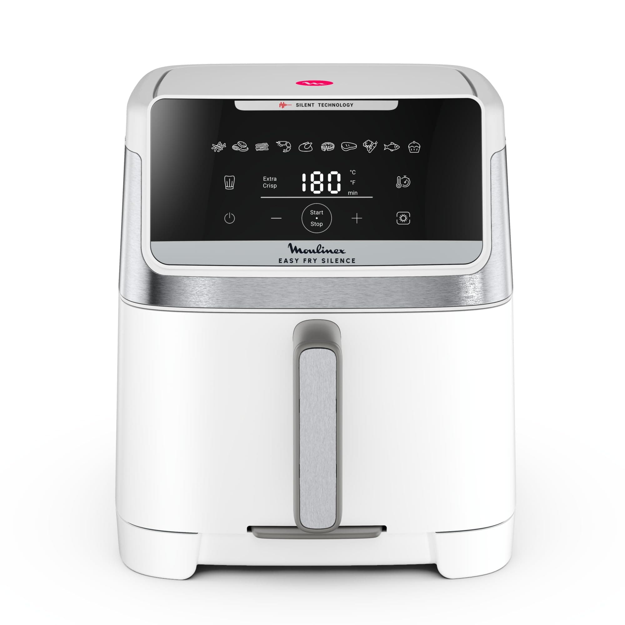 Moulinex Easy Fry Silence 7L, Air fryer silencieux et compact, Jusqu'à 8personnes, Façade amovible, EZ8421F0", Blanc