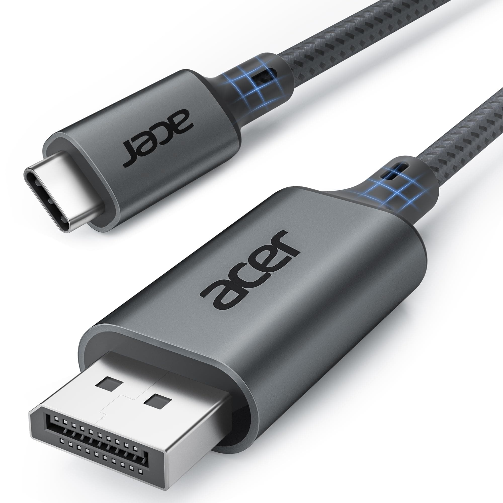 acer USB C Displayport Kabel (4K@60Hz, 2K@165Hz), Typ C Thunderbolt 3/4 auf DP Kabel mit MST, Freesync. Für iPhone 15/16/17 Pro MacBook iPad Pro Air M2 Mac mini M4 Surface Pro 8 usw.-2m