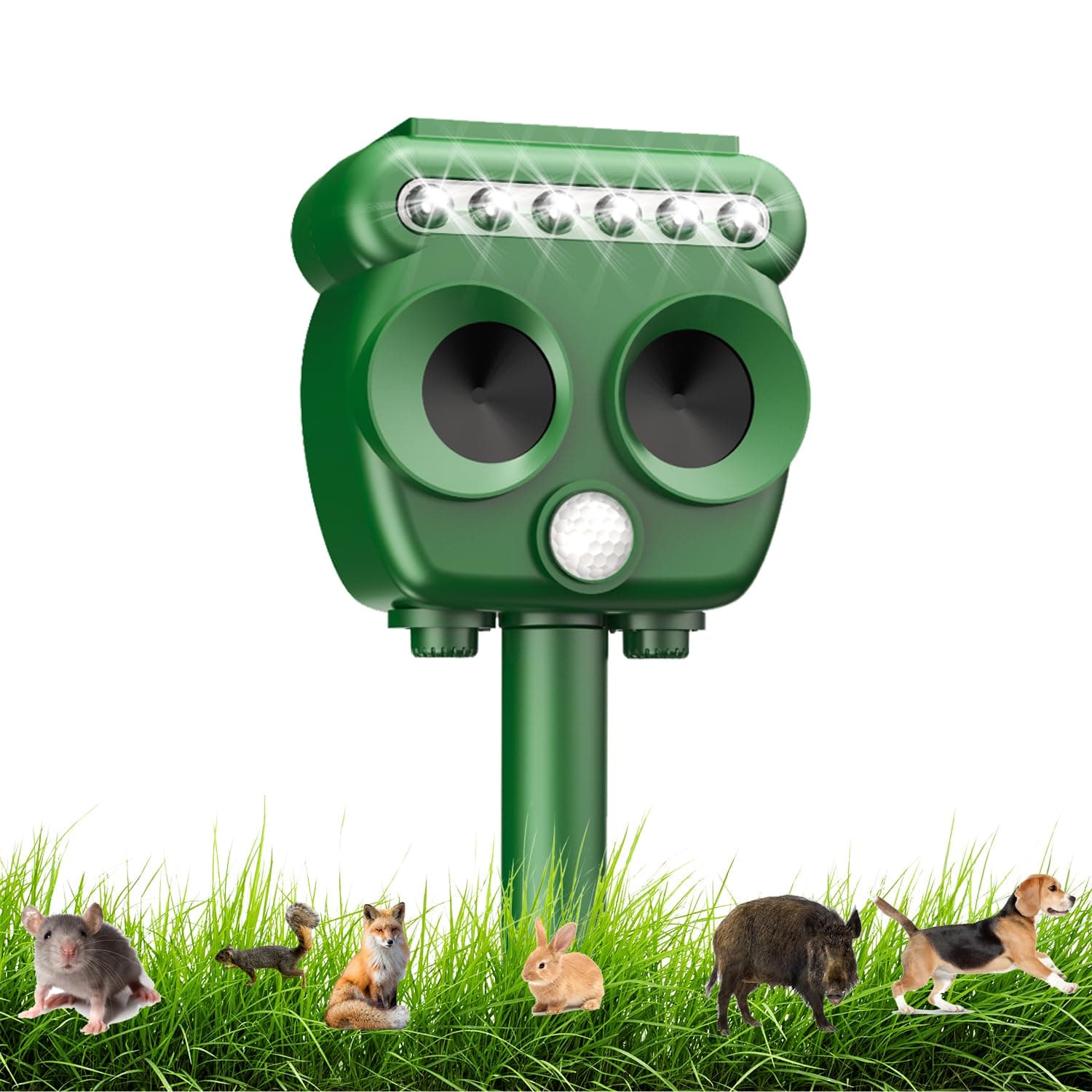 COODAY Piezas Ahuyentador de Gatos Exterior,La energía Solar expulsa Animales nocturnos,Puede Repeler Eficazmente Gato, Pájaros, Zorros, Mapaches, Conejos y Roedores