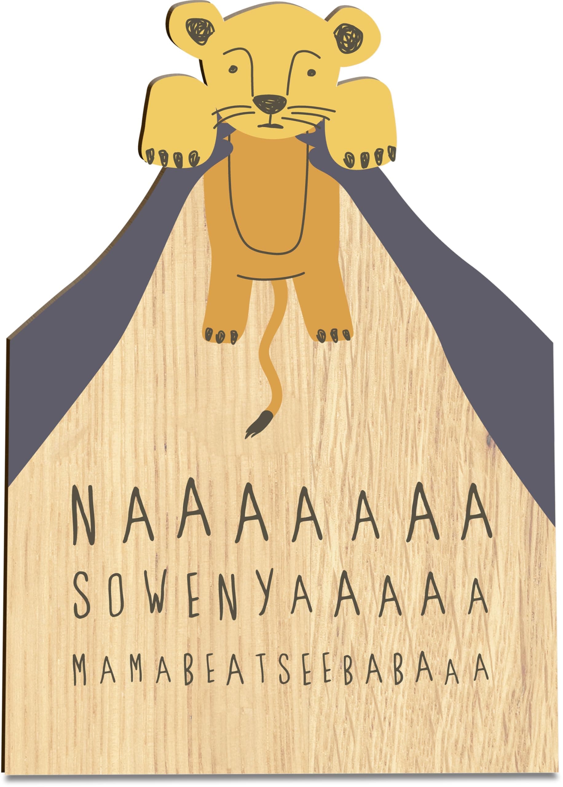 Geschenk zur Geburt Holzkarte - Löwenbaby Geburtstagskarte | Tierkarte, Karte "Löwe", Lion, Glückwünsche zur Geburt, für Junge oder Mädchen, Glückwünsche zur Geburt, Baby Löwe, niedlicher Löwe